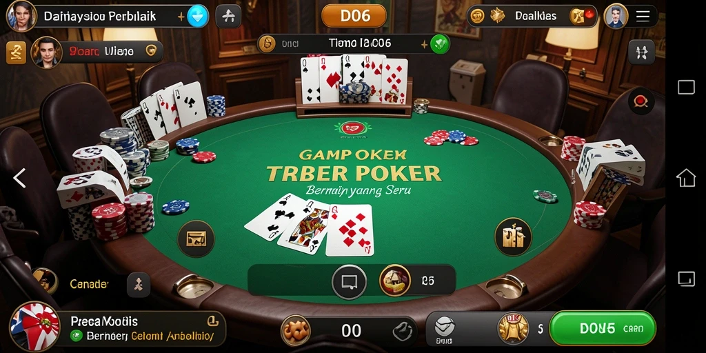 Screenshot gameplay D06 menampilkan momen seru dalam permainan Poker.