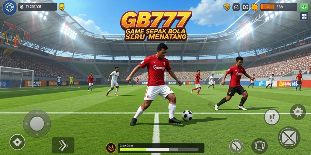 Tampilan gameplay <strong>GB777</strong> yang mendebarkan dalam aksi sepak bola.