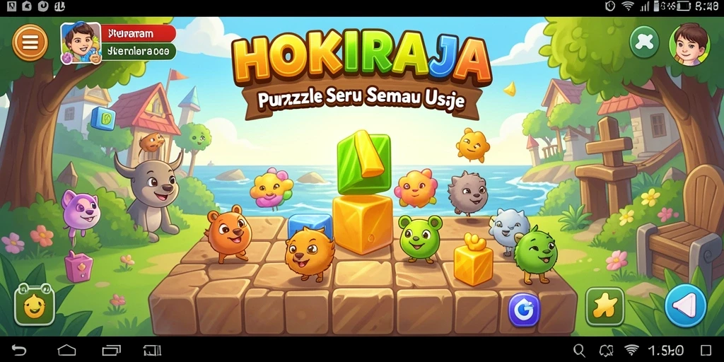 Screenshot gameplay HOKIRAJA menunjukkan tantangan Puzzle yang menegangkan.