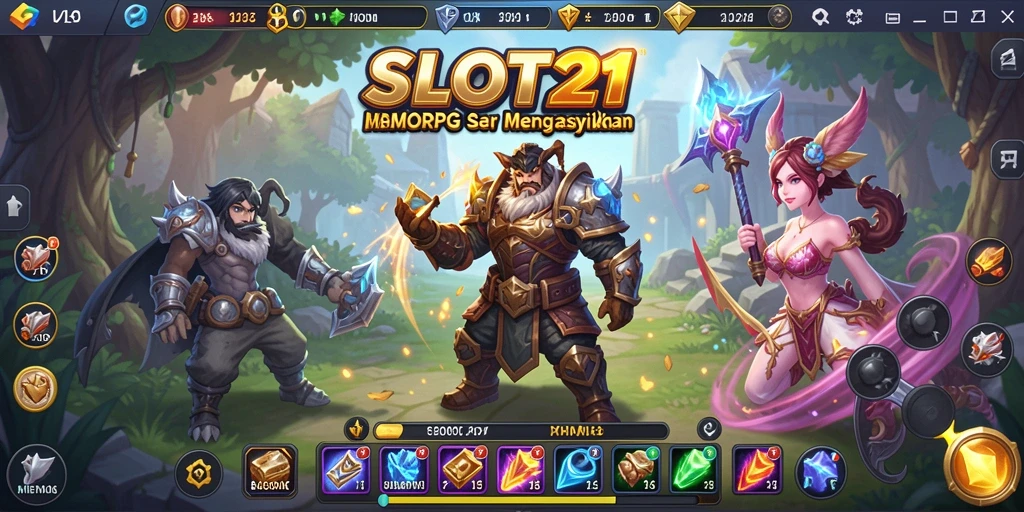 Tampilan utama game SLOT21 yang menampilkan aksi MMORPG yang seru.